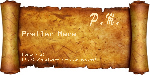 Preller Mara névjegykártya